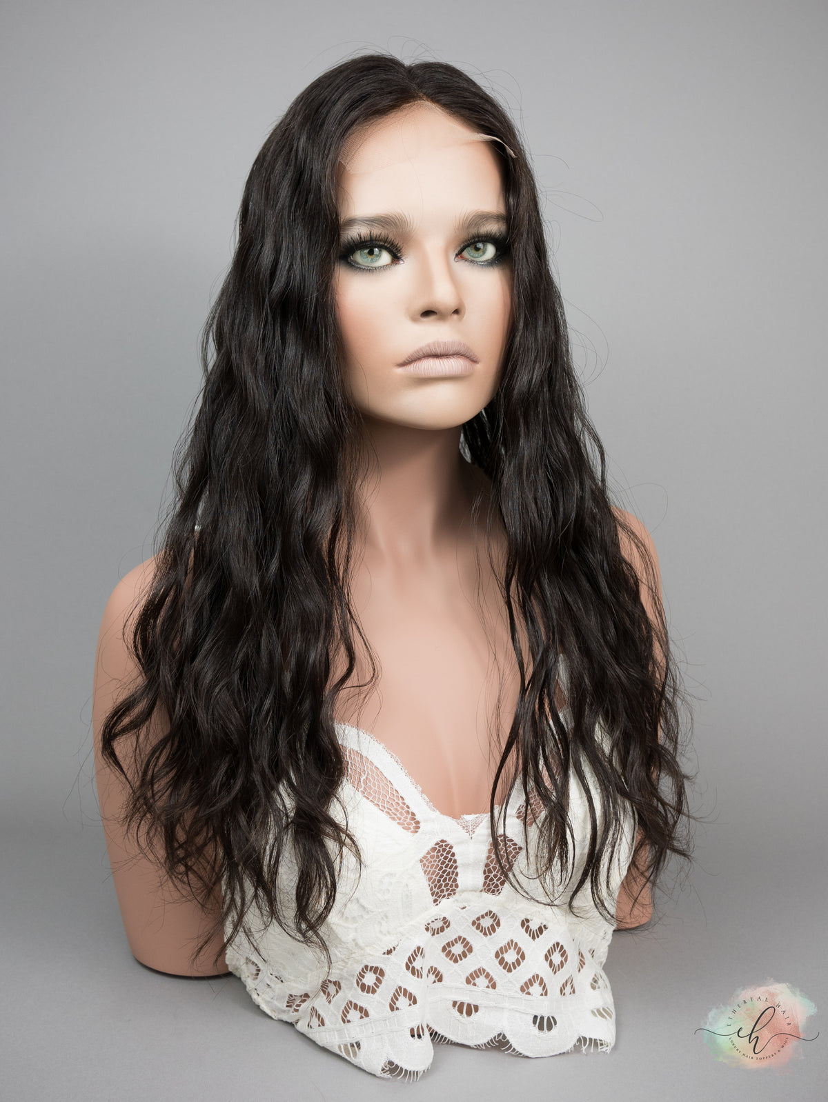 “RHIANNON&quot; Premium Topper: Lace Top, 9x9, 23-24&quot;, Curly