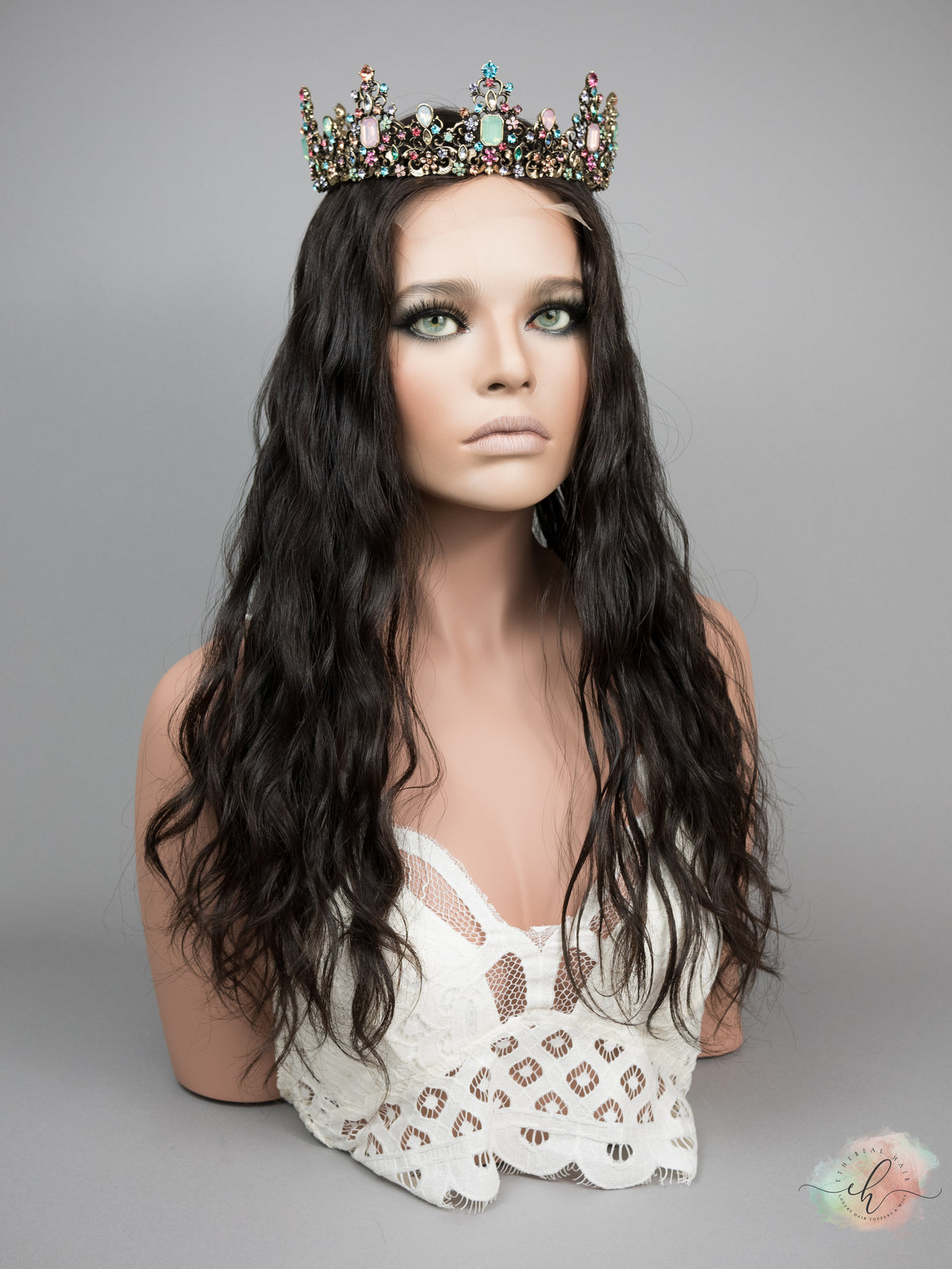 “RHIANNON&quot; Premium Topper: Lace Top, 9x9, 23-24&quot;, Curly