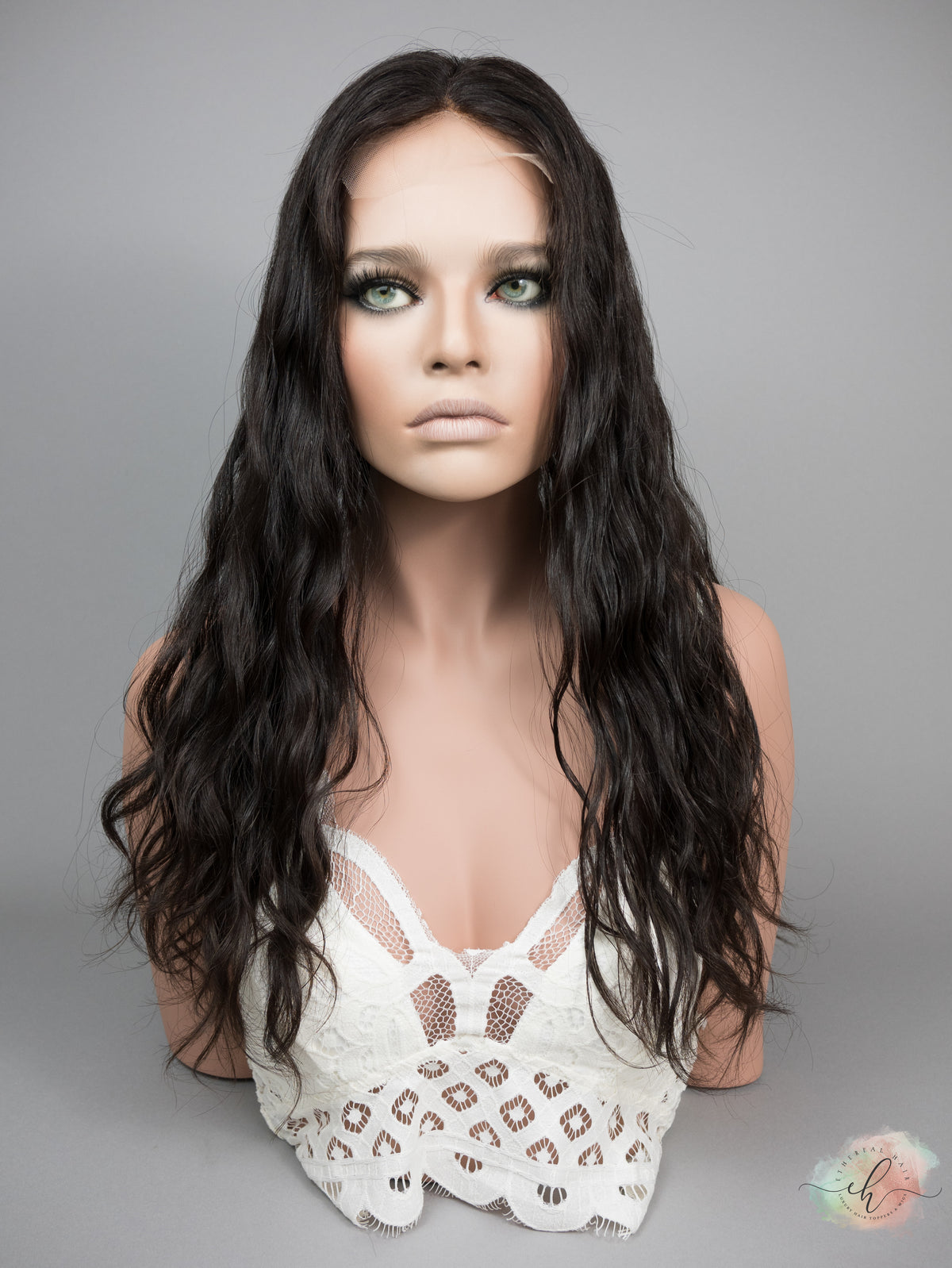 “RHIANNON&quot; Premium Topper: Lace Top, 9x9, 23-24&quot;, Curly