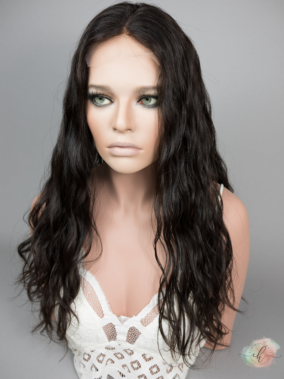 “RHIANNON&quot; Premium Topper: Lace Top, 9x9, 23-24&quot;, Curly