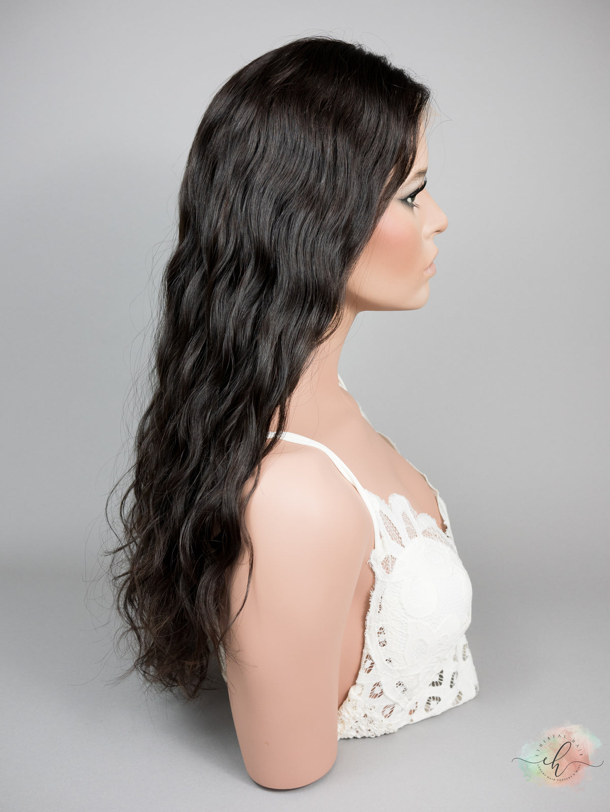 “RHIANNON&quot; Premium Topper: Lace Top, 9x9, 23-24&quot;, Curly