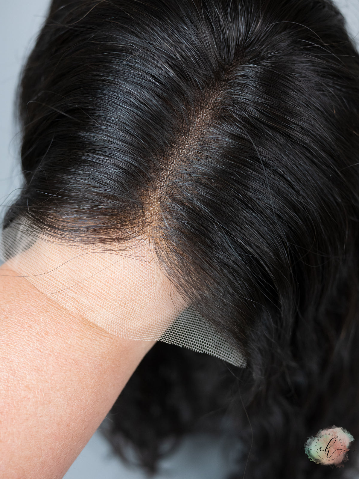 “RHIANNON&quot; Premium Topper: Lace Top, 9x9, 23-24&quot;, Curly