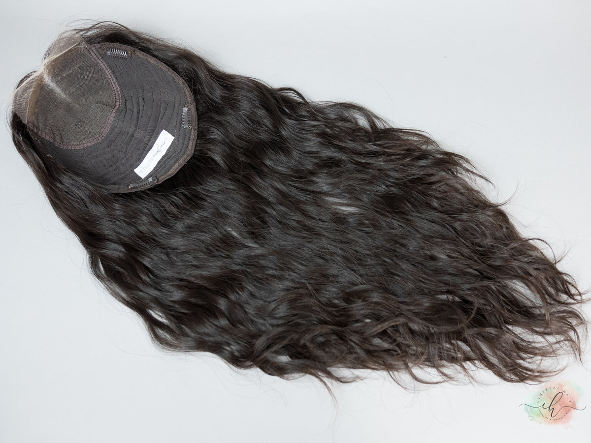 “RHIANNON&quot; Premium Topper: Lace Top, 9x9, 23-24&quot;, Curly