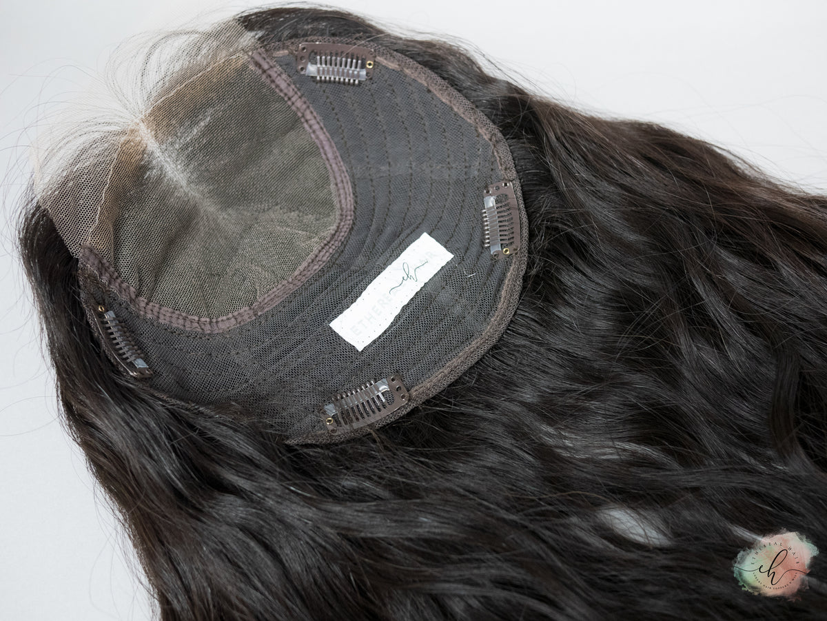 “RHIANNON&quot; Premium Topper: Lace Top, 8x8, 20-21&quot;, Wavy