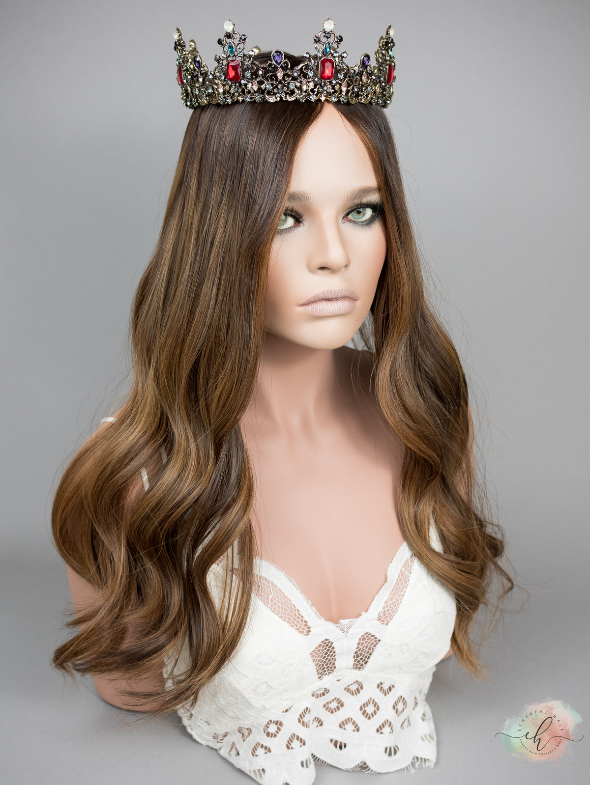 “DARK HAZEL" Premium Topper: Silk Top, 8x8, 24-25", Silicone Lined