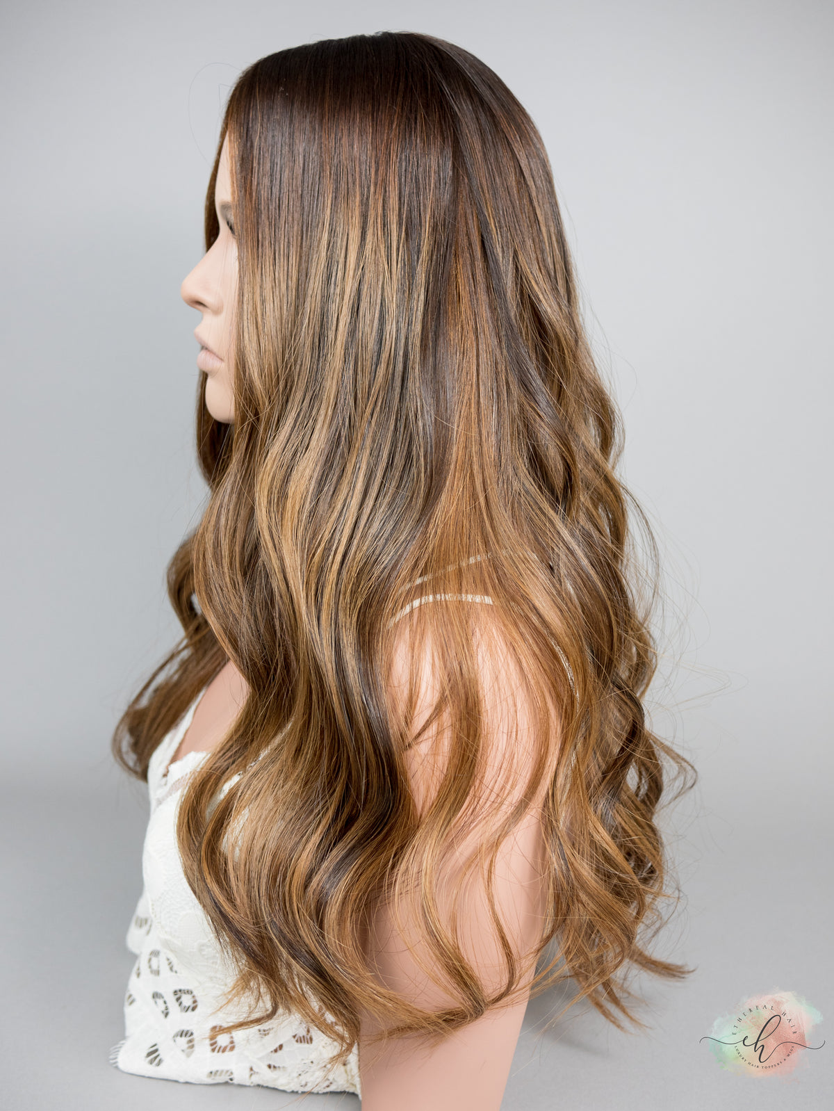 “DARK HAZEL" Premium Topper: Silk Top, 8x8, 24-25", Silicone Lined