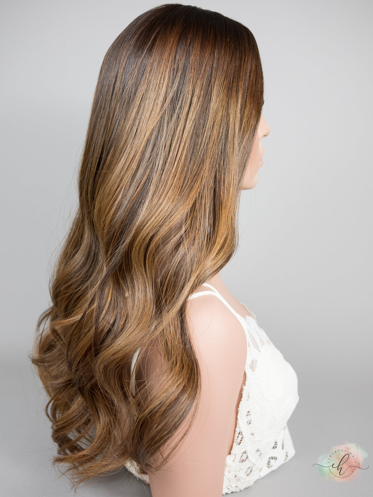 “DARK HAZEL" Premium Topper: Silk Top, 8x8, 24-25", Silicone Lined