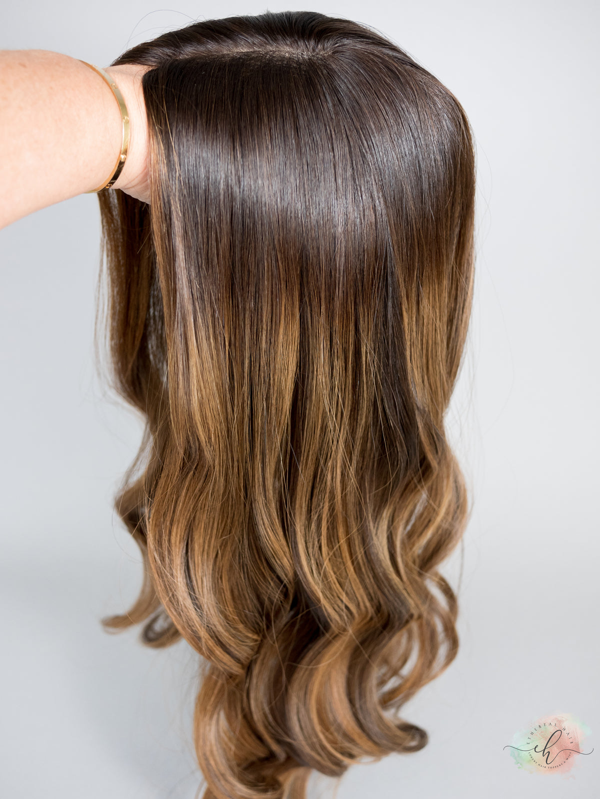 “DARK HAZEL" Premium Topper: Silk Top, 8x8, 24-25", Silicone Lined