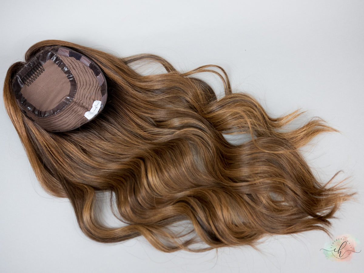 “DARK HAZEL" Premium Topper: Silk Top, 8x8, 24-25", Silicone Lined