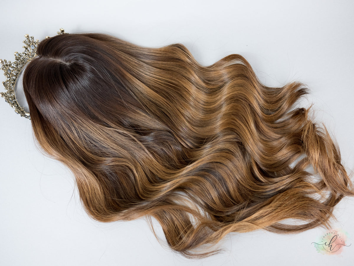 “DARK HAZEL" Premium Topper: Silk Top, 8x8, 24-25", Silicone Lined