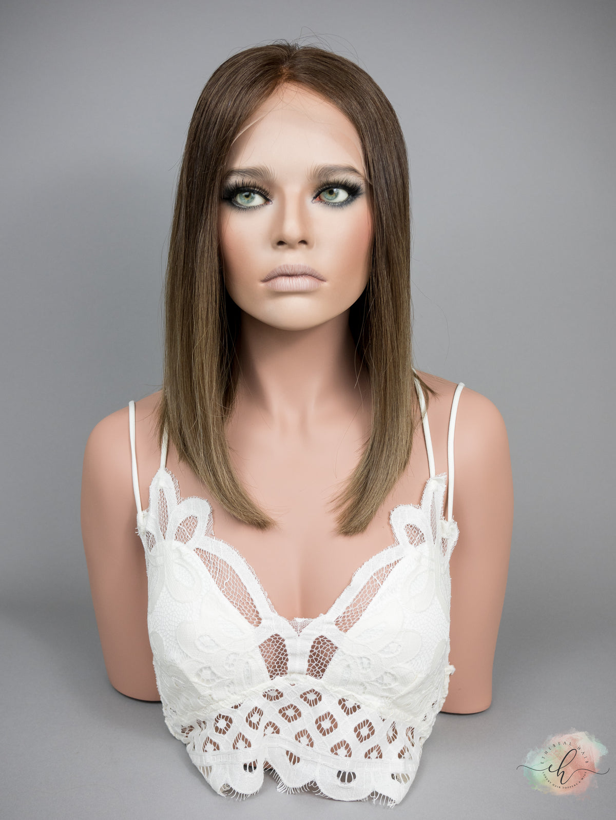 FINAL SALE “ALICIA" Premium Wig: Lace Top, Sz. S, 15" LOB