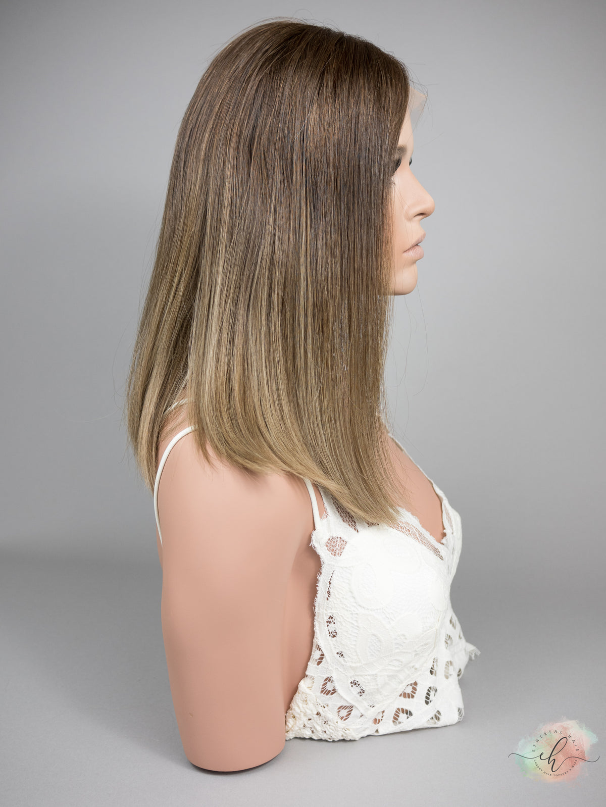 FINAL SALE “ALICIA" Premium Wig: Lace Top, Sz. S, 15" LOB