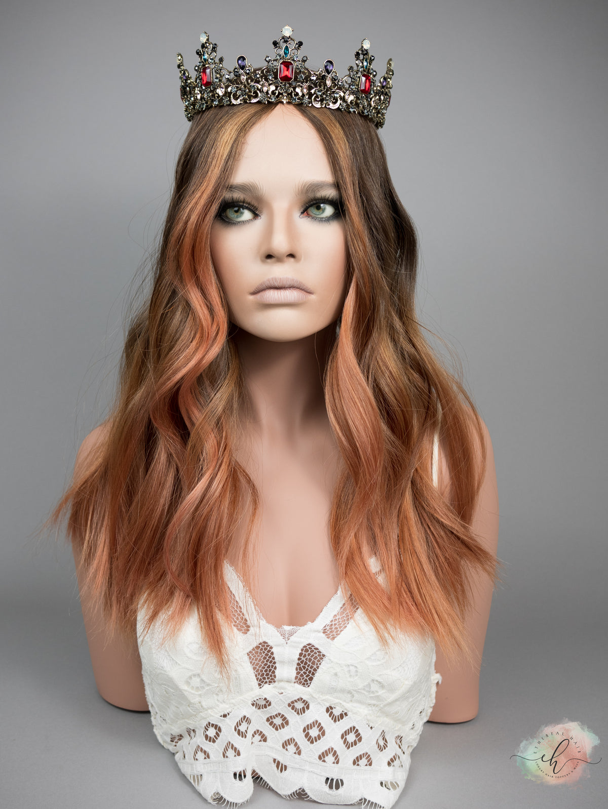 “AMBER ROSE" Exquisite Topper: Silk Top, 9x9, 21-22", Euro