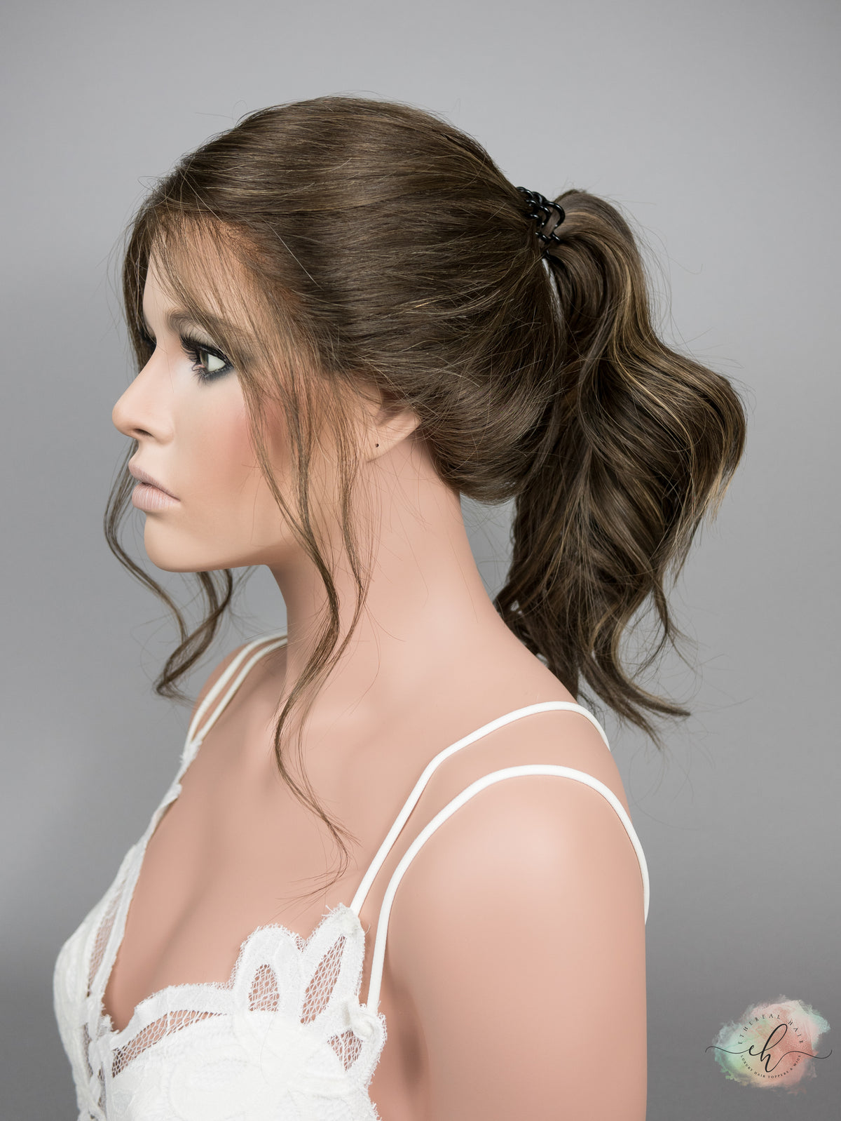 “HADLEY" Premium Wig: Lace Top Pony Wig, Sz. S/M, 22"
