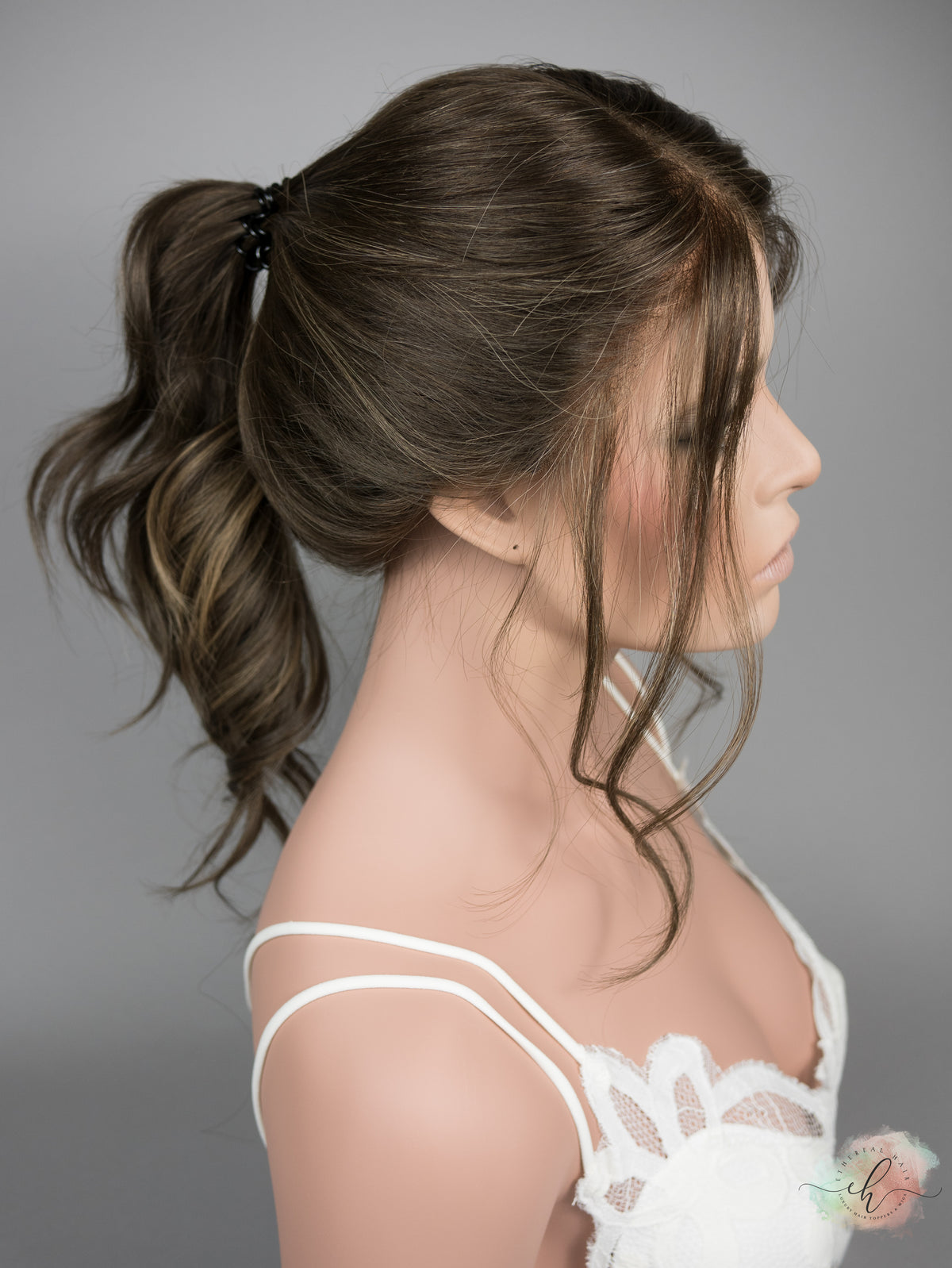 “HADLEY" Premium Wig: Lace Top Pony Wig, Sz. S/M, 22"