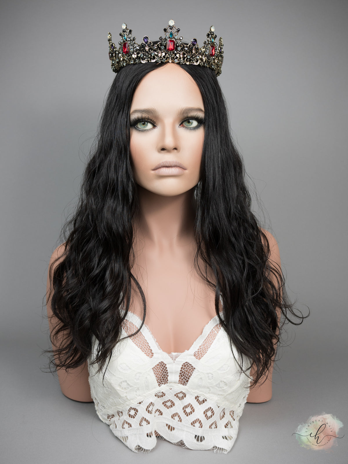 “RAVEN" Premium Topper: Silk Top, 6x7, 21", Curly