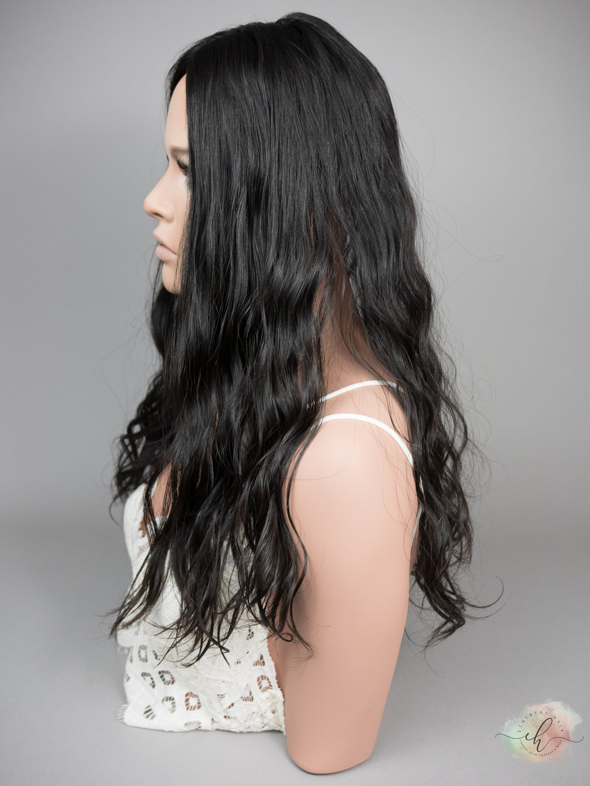 “RAVEN" Premium Topper: Silk Top, 6x7, 21", Curly