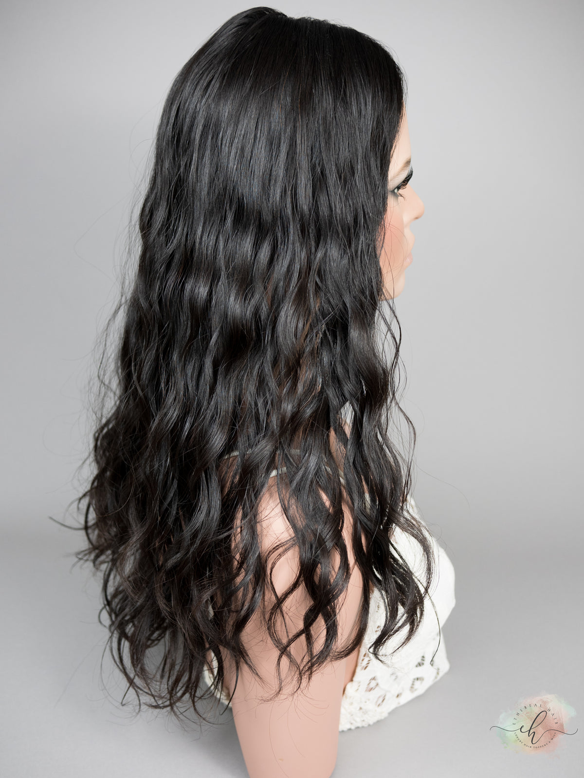 “RAVEN" Premium Topper: Silk Top, 6x7, 21", Curly