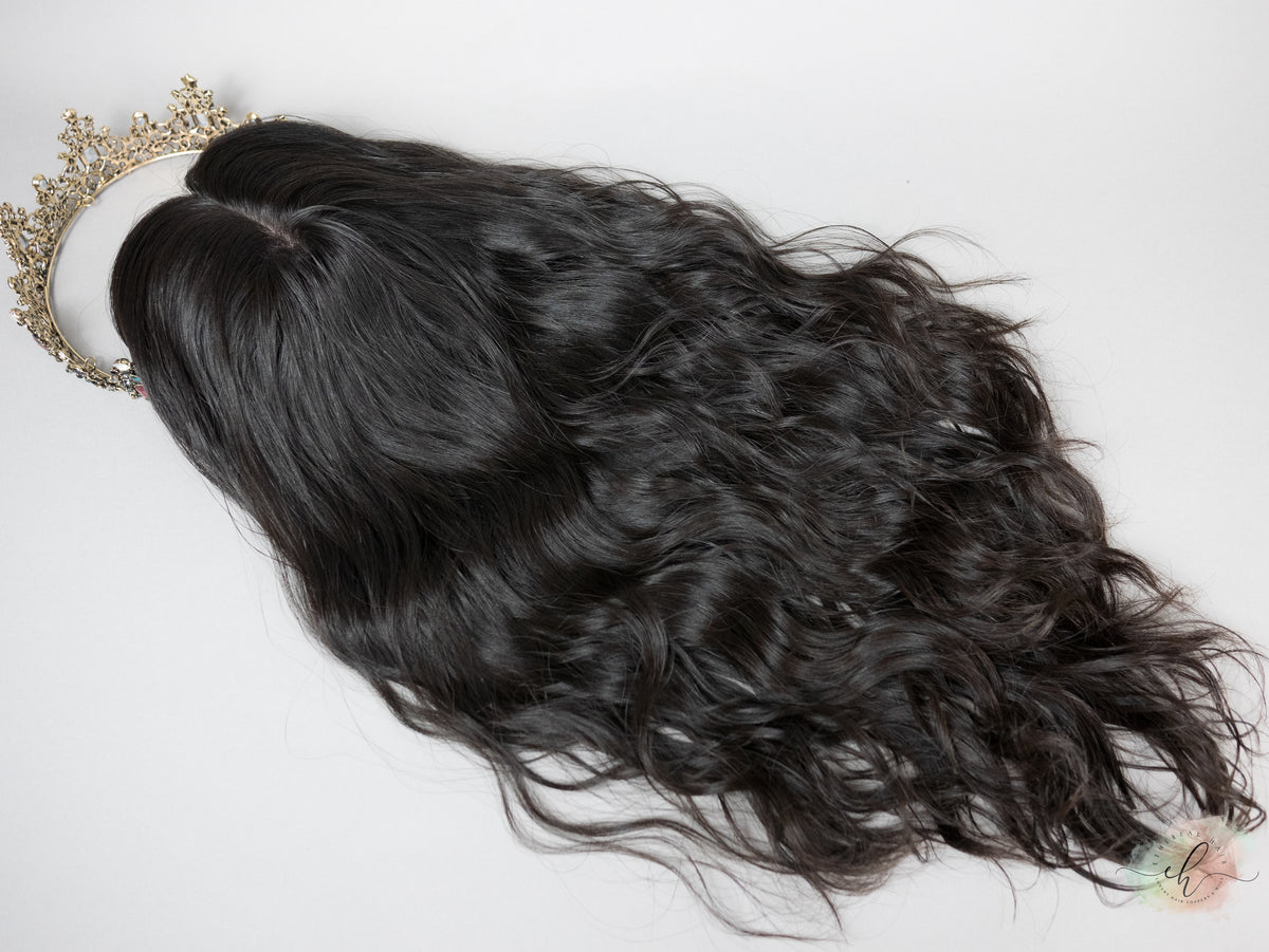 “RAVEN" Premium Topper: Silk Top, 6x7, 21", Curly