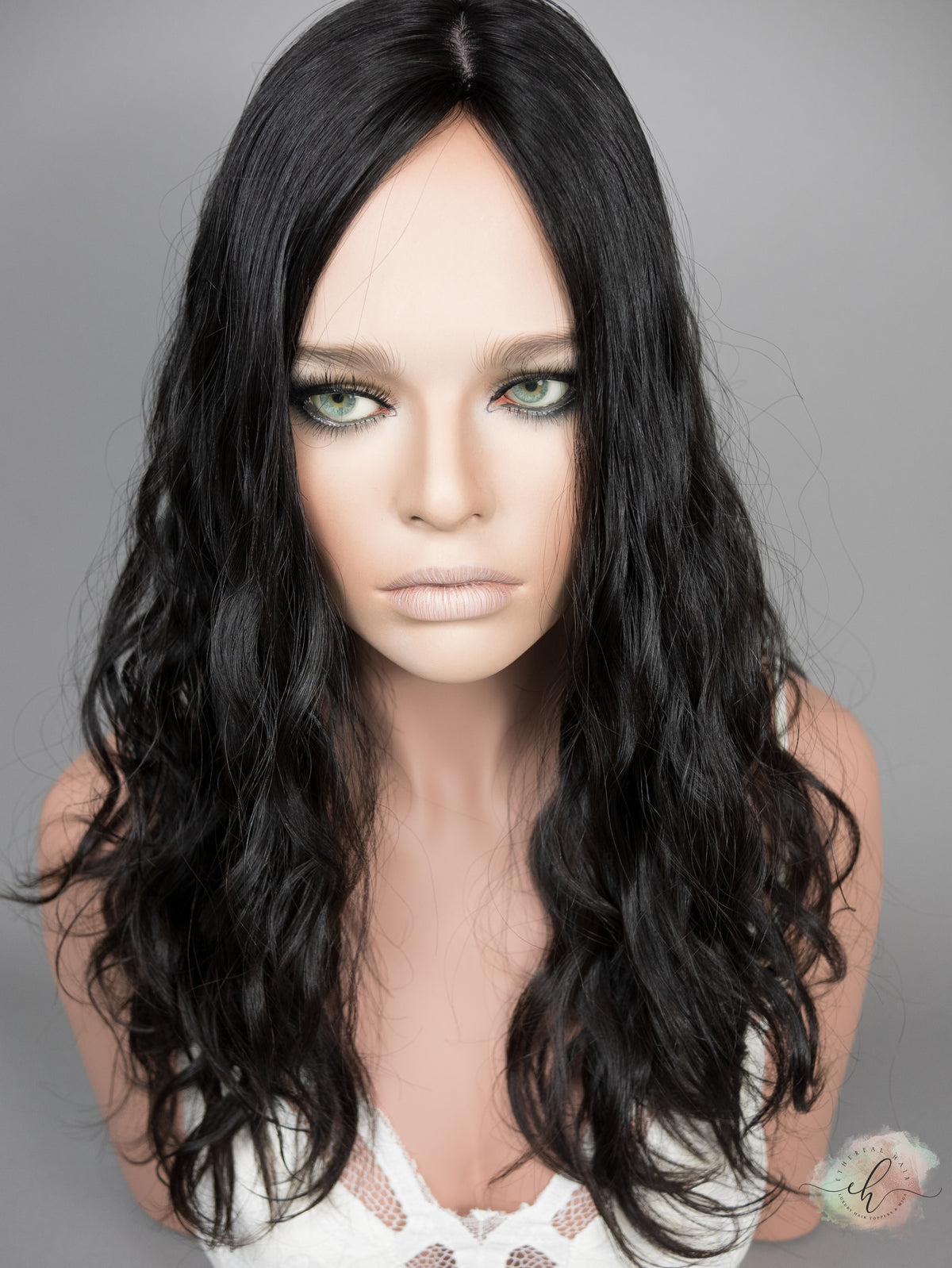 “RAVEN" Premium Topper: Silk Top, 9x9, 21", Curly