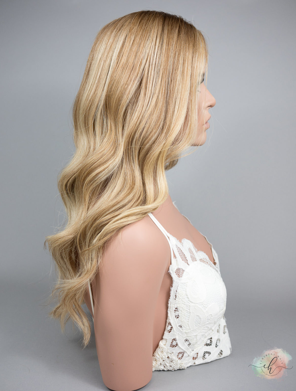 “HERE COMES THE SUN" Exquisite Wig: Silk Top Lace Front, Fully Handtied, Sz. S/M, 24", Medical Cap