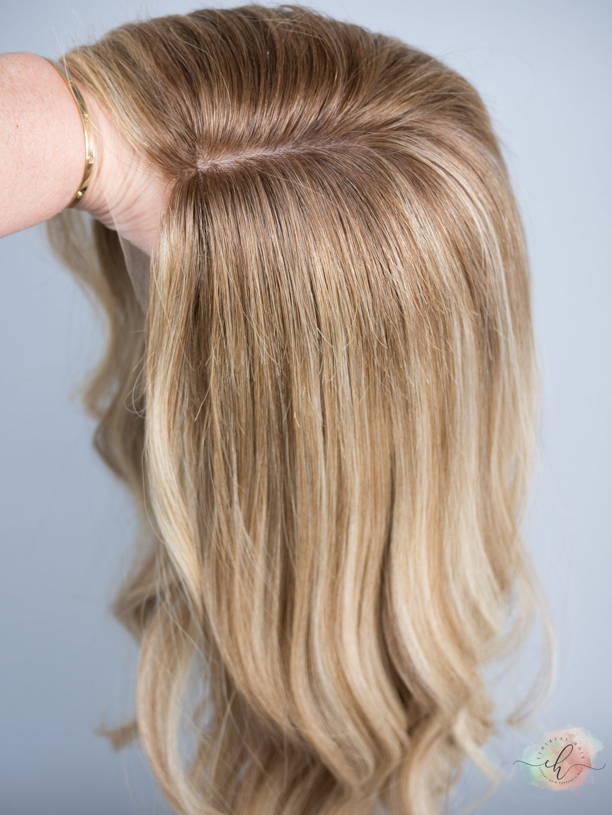 “HERE COMES THE SUN" Exquisite Wig: Silk Top Lace Front, Fully Handtied, Sz. S/M, 24", Medical Cap