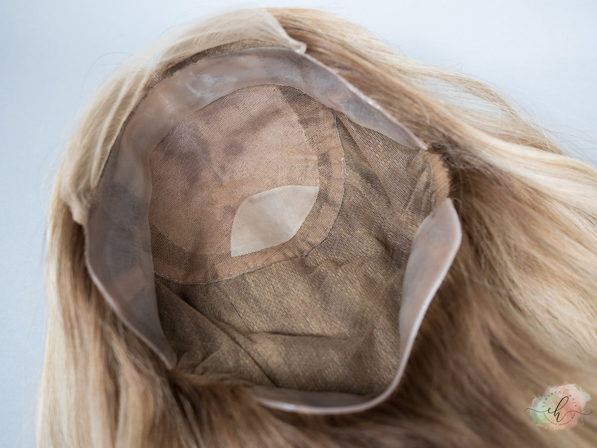 “HERE COMES THE SUN" Exquisite Wig: Silk Top Lace Front, Fully Handtied, Sz. S/M, 24", Medical Cap