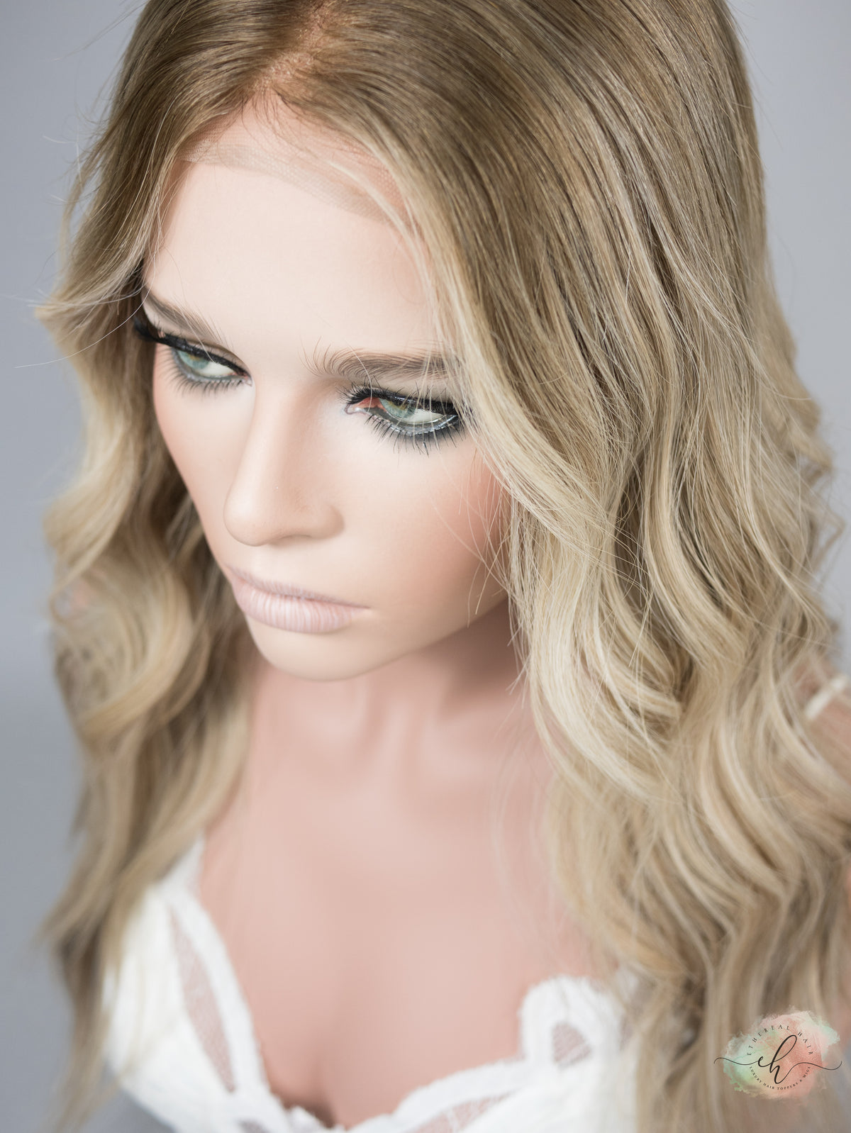 “COASTAL VIBES" Exquisite Wig: Lace Top, Fully Handtied, Sz. S/M, 26", Medical Cap