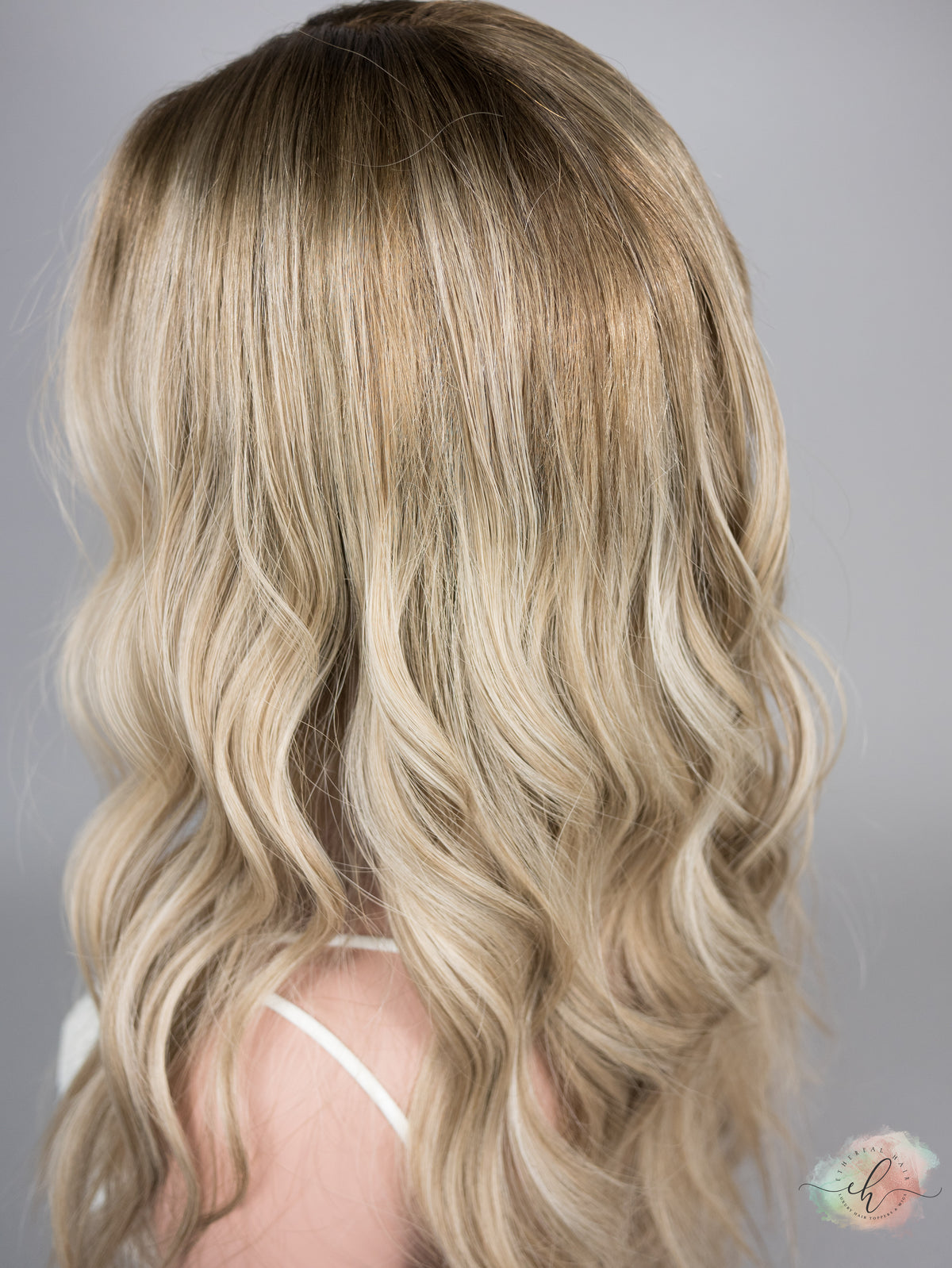 “COASTAL VIBES" Exquisite Wig: Lace Top, Fully Handtied, Sz. S/M, 26", Medical Cap