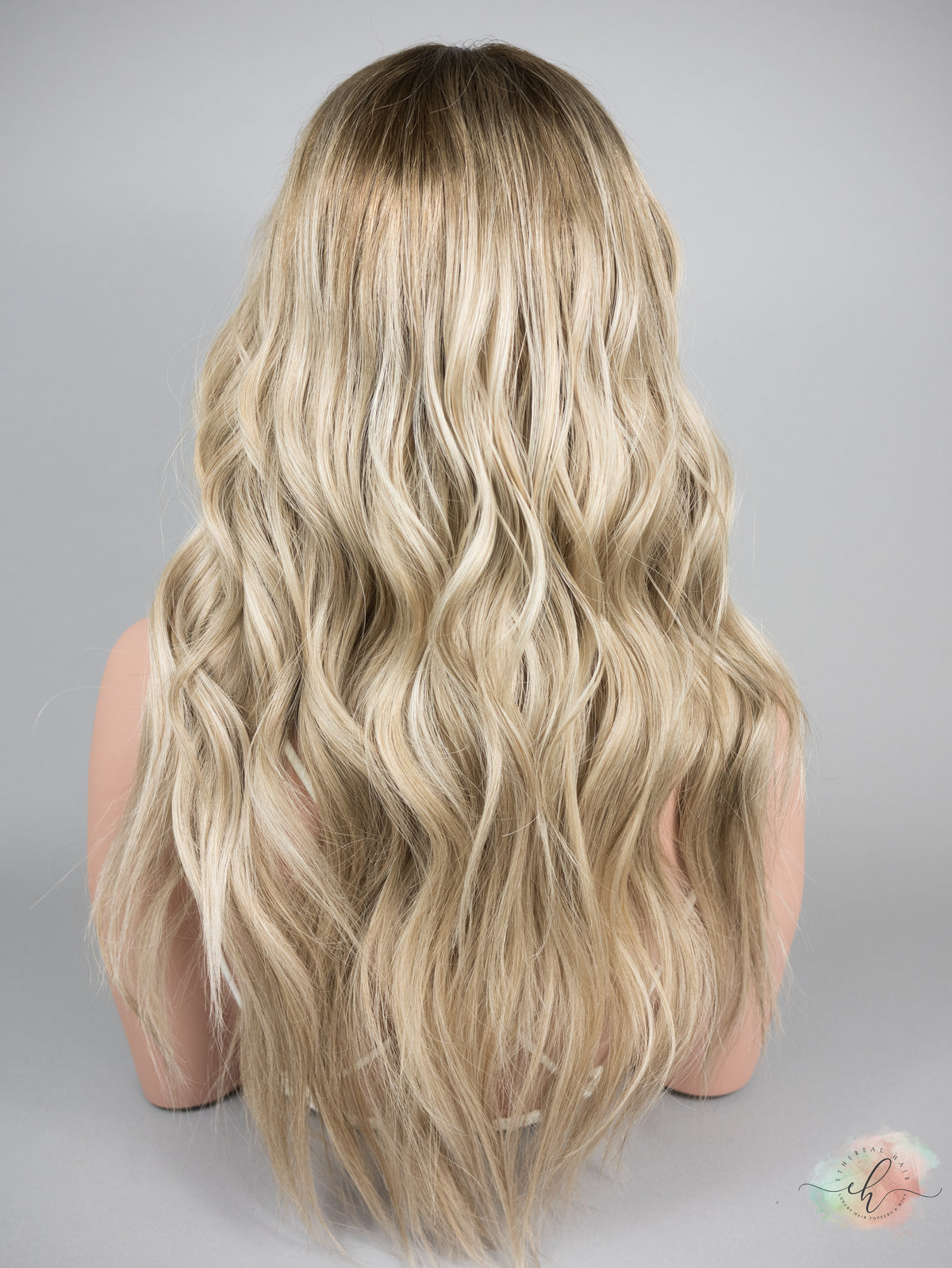 “COASTAL VIBES" Exquisite Wig: Lace Top, Fully Handtied, Sz. S/M, 26", Medical Cap