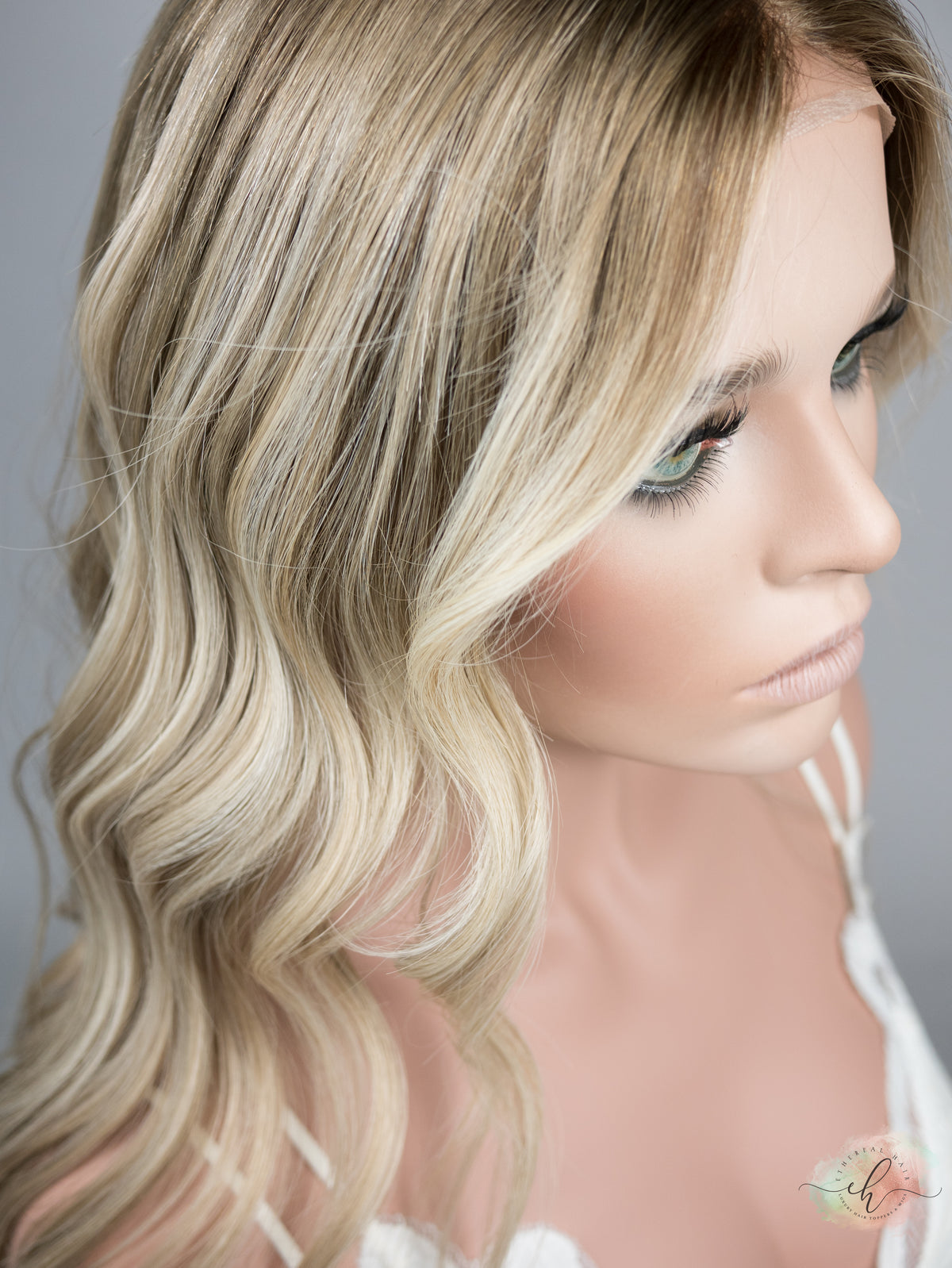 “COASTAL VIBES" Exquisite Wig: Lace Top, Fully Handtied, Sz. S/M, 26", Medical Cap