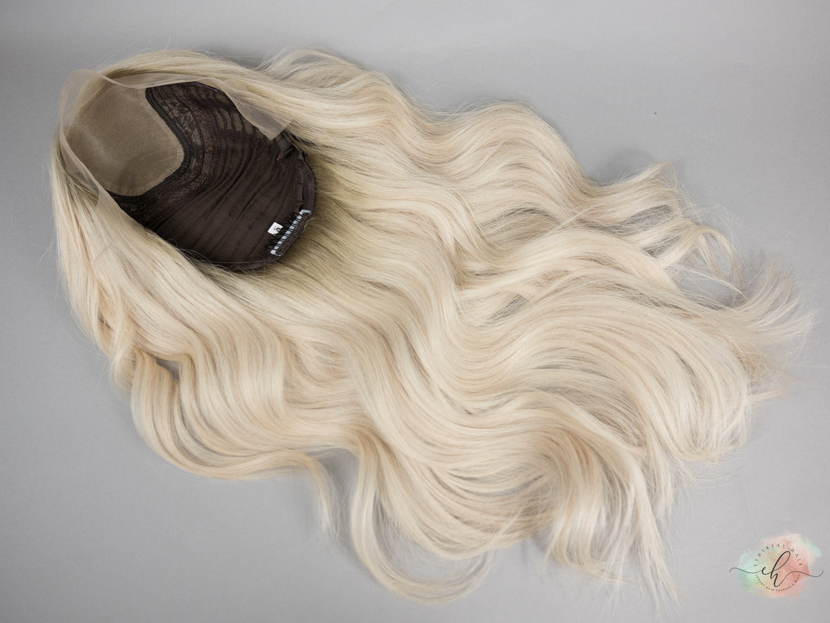 “OAKLEE" Premium Wig: Lace Top, Sz. S, 25"