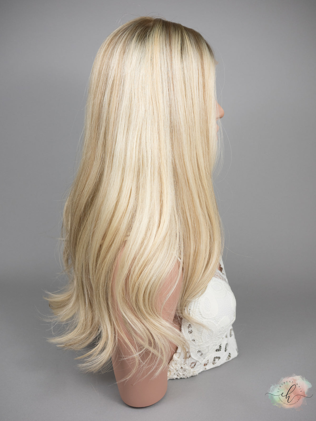 “VICTORIA&quot; Premium Wig: Silk Top Lace Front, Sz. M, 22&quot;