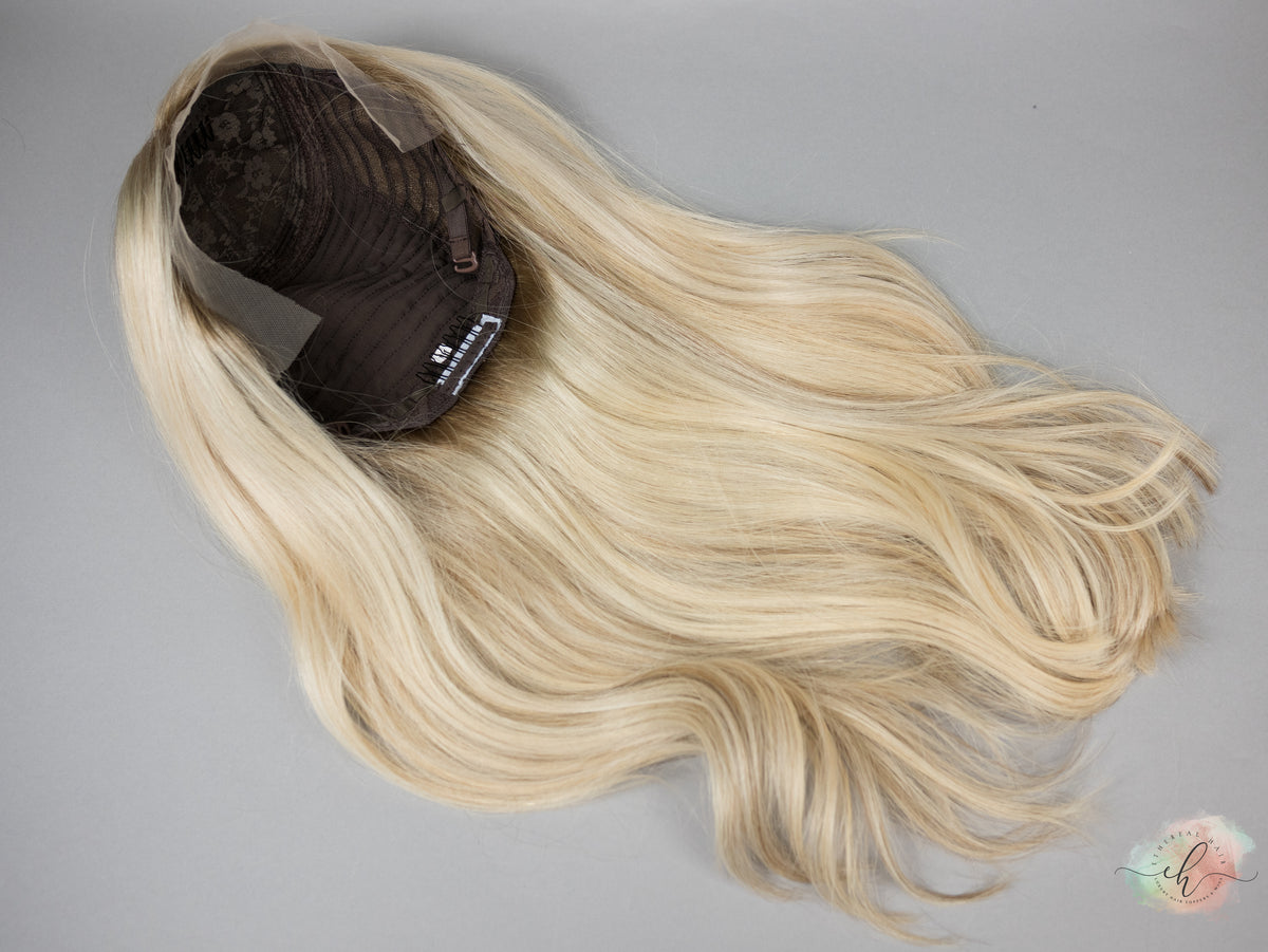 “VICTORIA&quot; Premium Wig: Silk Top Lace Front, Sz. M, 22&quot;