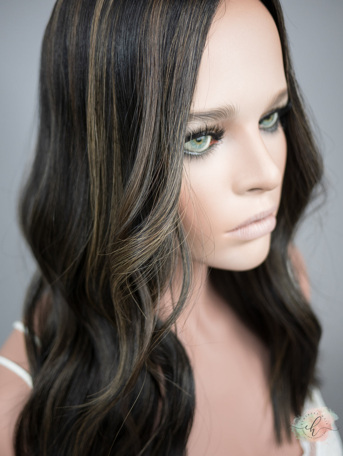“RAVEN BALAYAGE" Premium Topper: Silk Top, 7x7, 18"