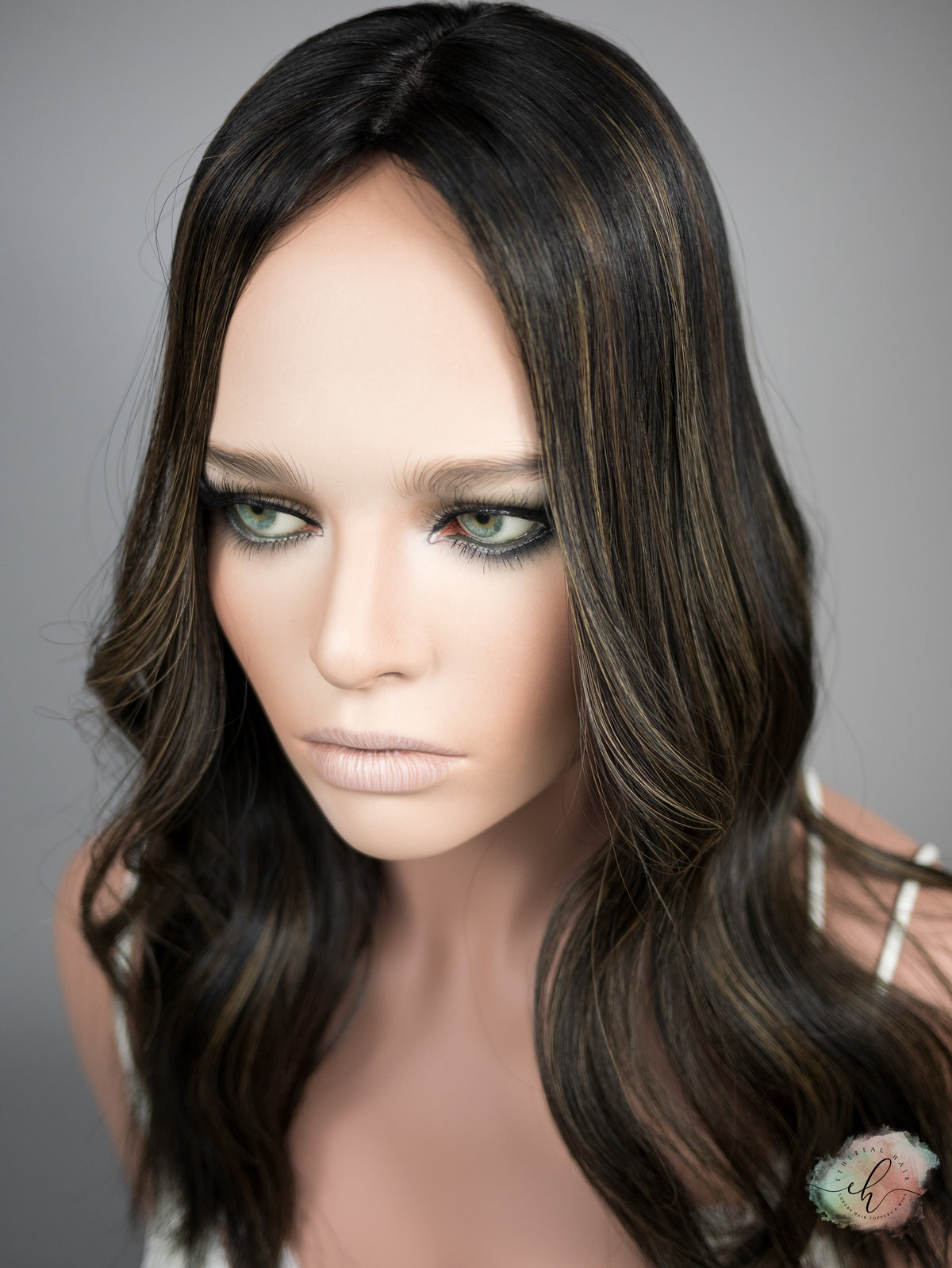 “RAVEN BALAYAGE" Premium Topper: Silk Top, 7x7, 18"