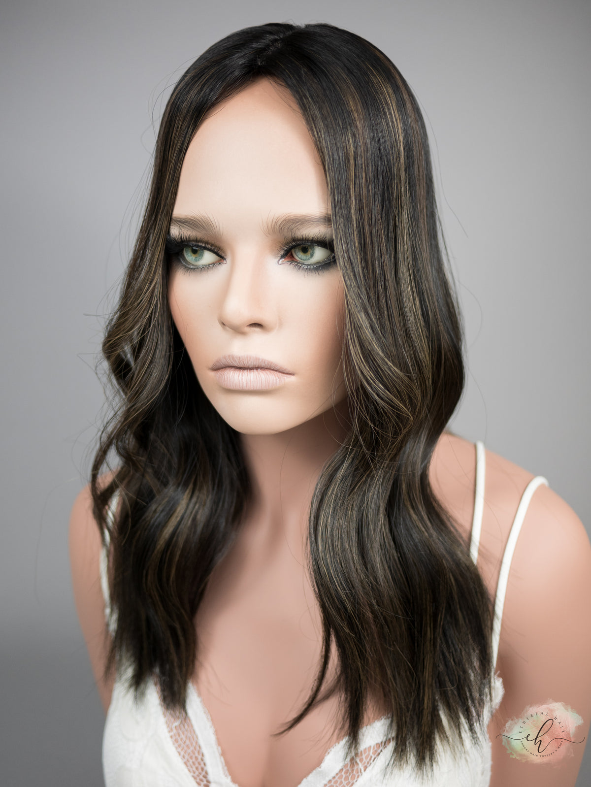“RAVEN BALAYAGE" Premium Topper: Silk Top, 7x7, 18"