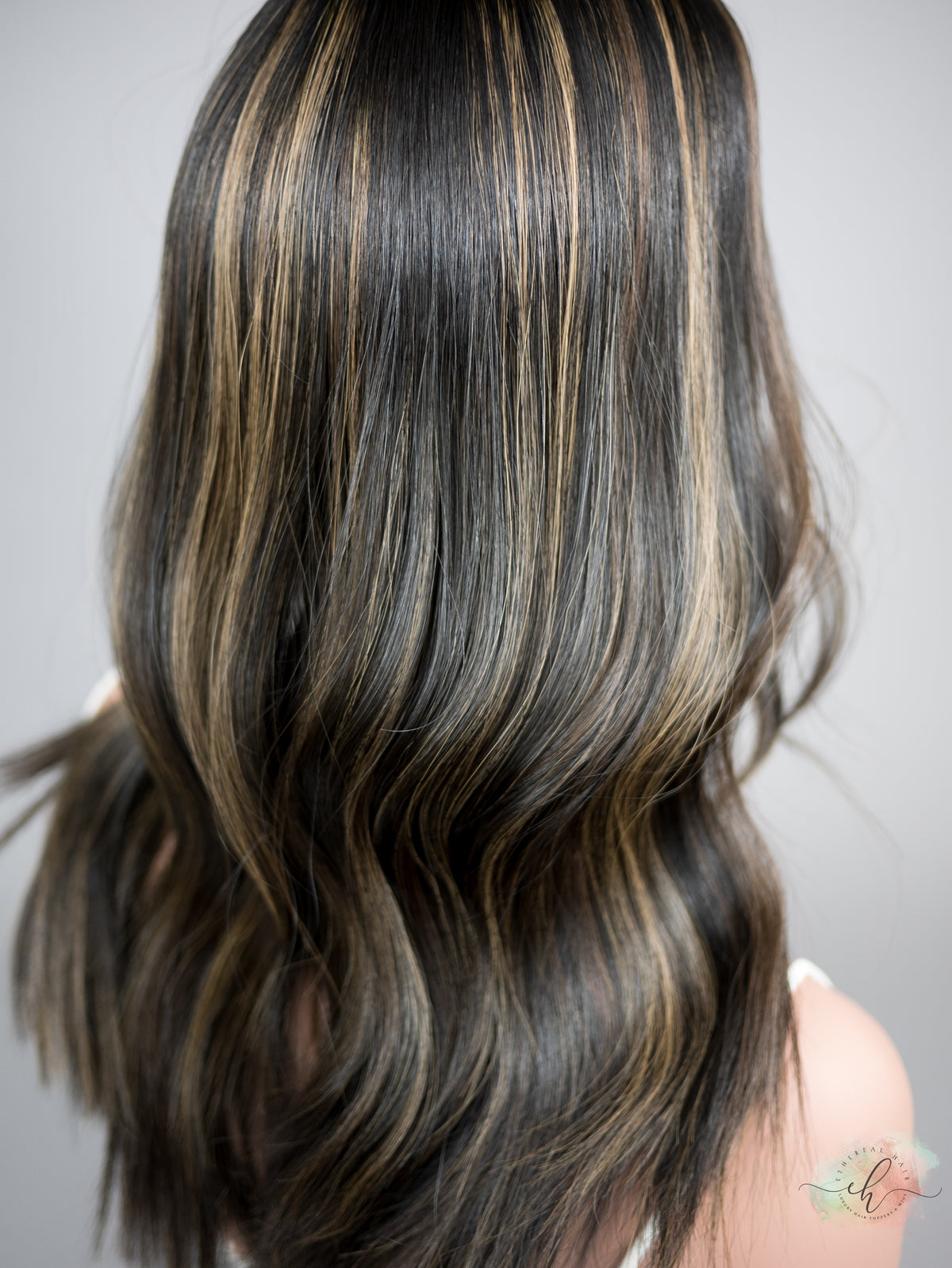 “RAVEN BALAYAGE" Premium Topper: Silk Top, 7x7, 18"