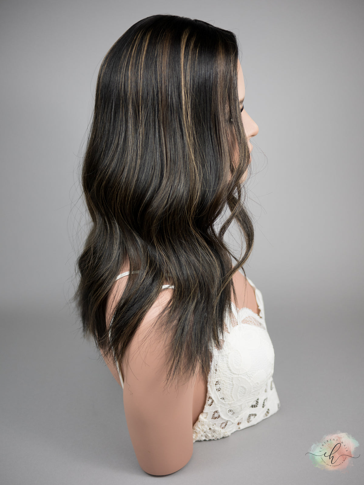 “RAVEN BALAYAGE" Premium Topper: Silk Top, 7x7, 18"