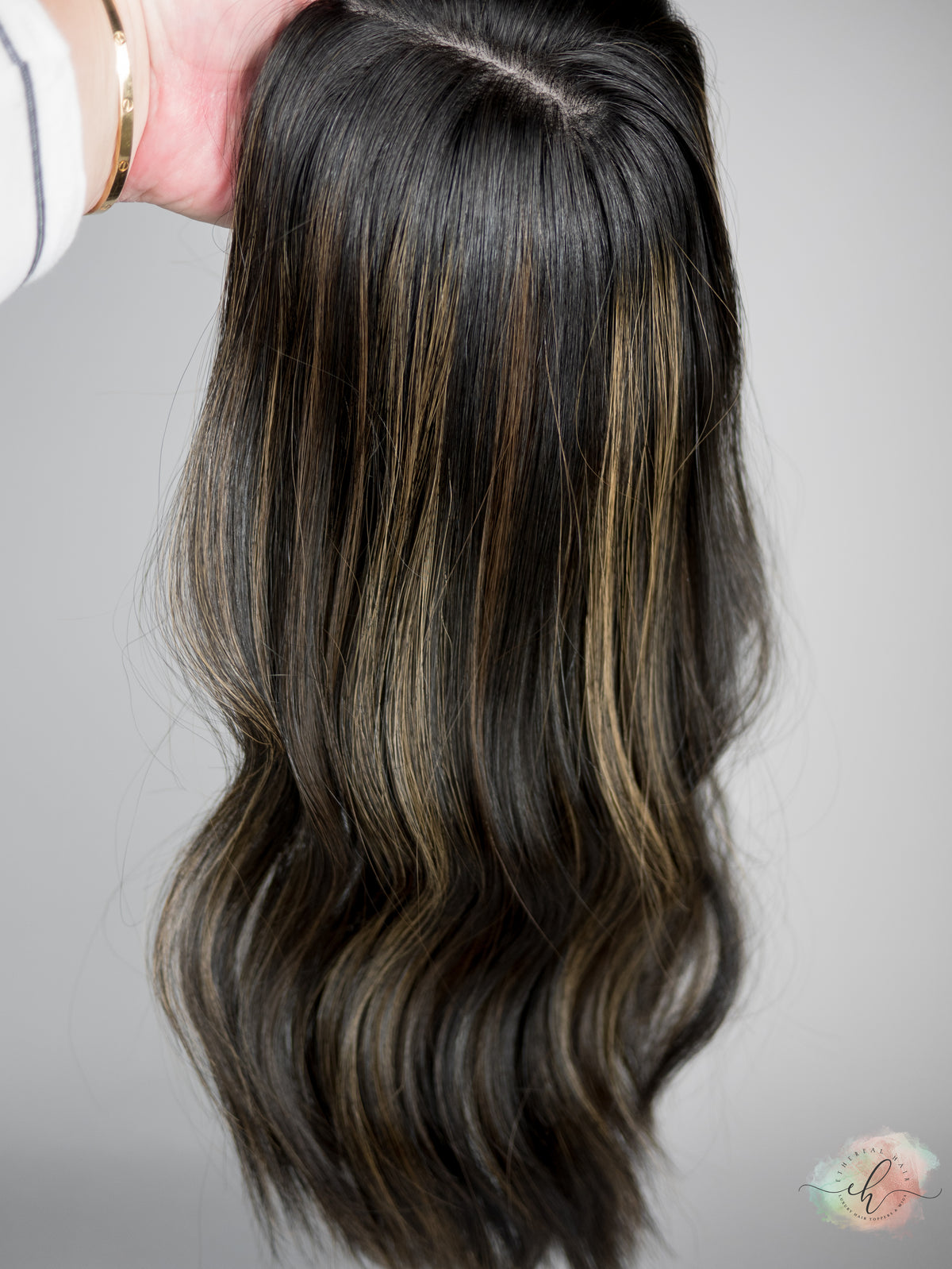 “RAVEN BALAYAGE" Premium Topper: Silk Top, 7x7, 18"