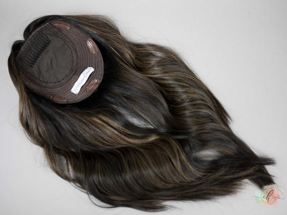 “RAVEN BALAYAGE" Premium Topper: Silk Top, 7x7, 18"