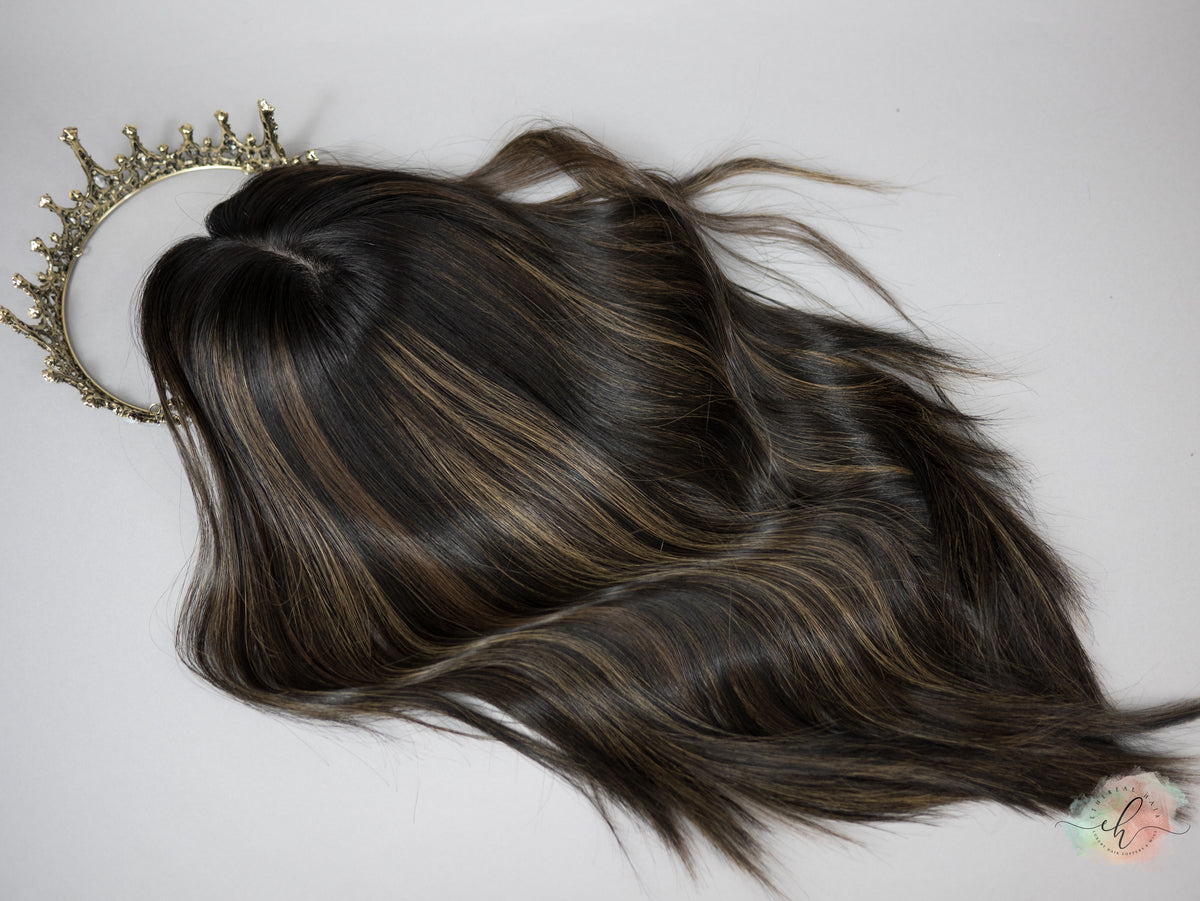 “RAVEN BALAYAGE" Premium Topper: Silk Top, 7x7, 18"