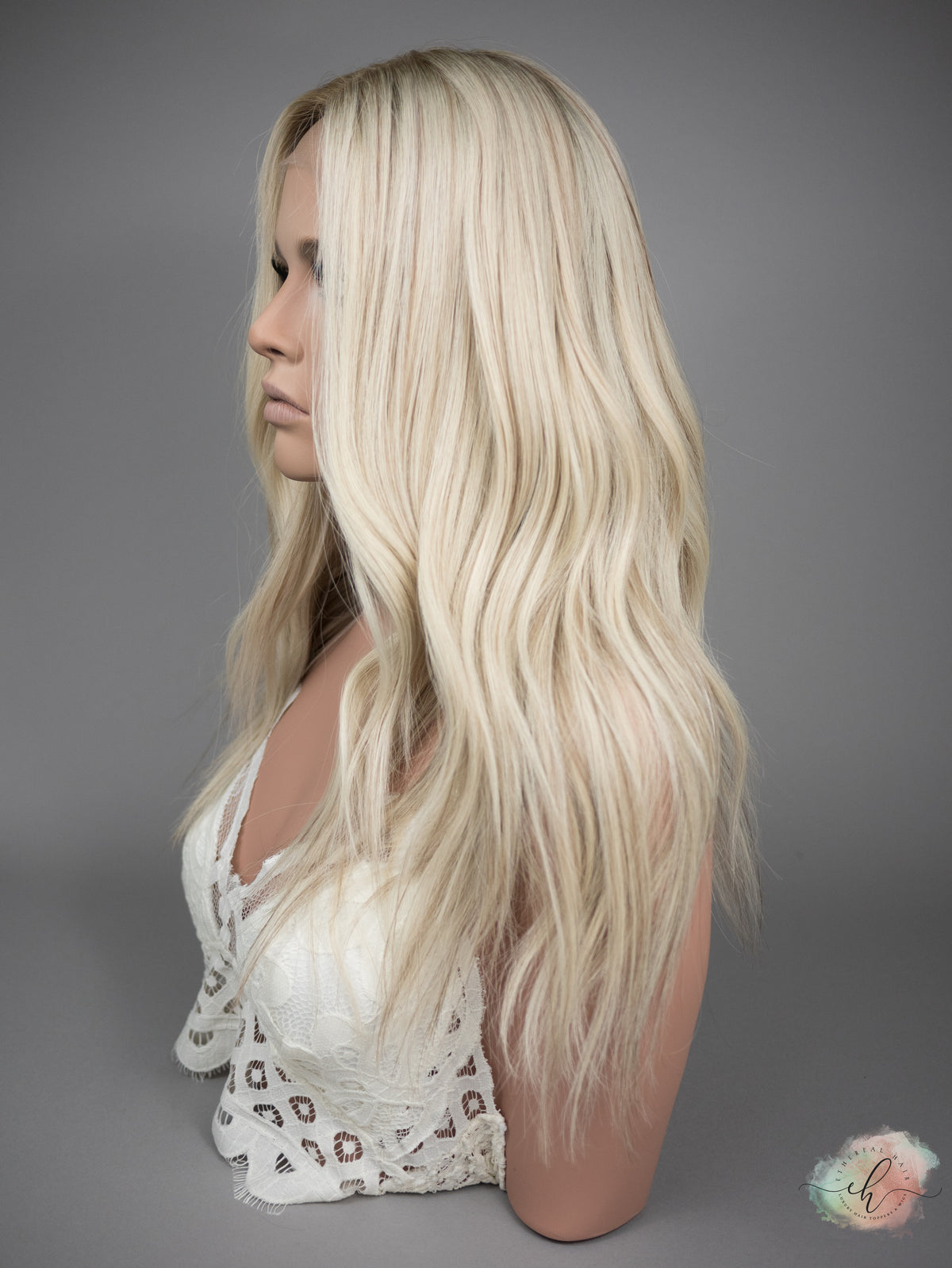 “BIANCA" Premium Wig: Silk Top Lace Front, Sz. L, 23"