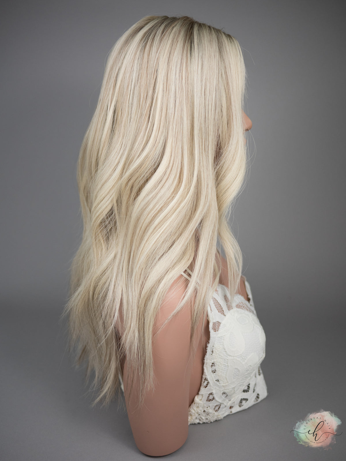 “BIANCA" Premium Wig: Silk Top Lace Front, Sz. L, 23"