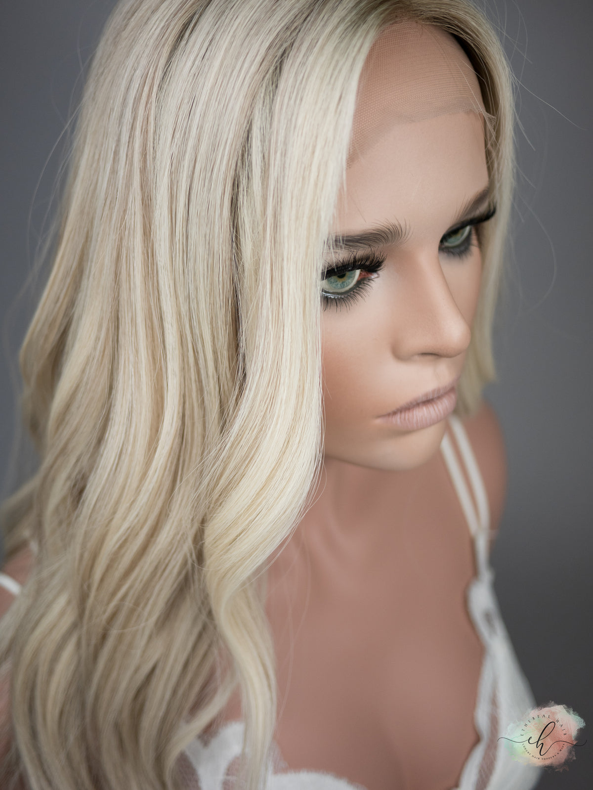 “BIANCA" Premium Wig: Silk Top Lace Front, Sz. L, 23"