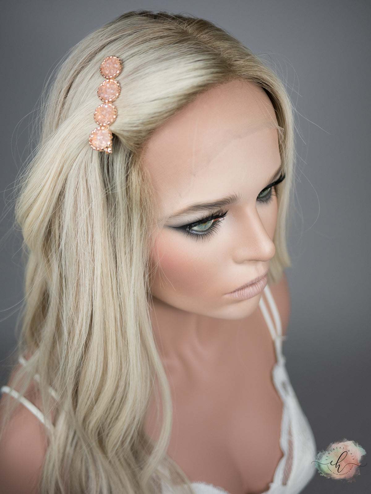 “BIANCA" Premium Wig: Silk Top Lace Front, Sz. L, 23"