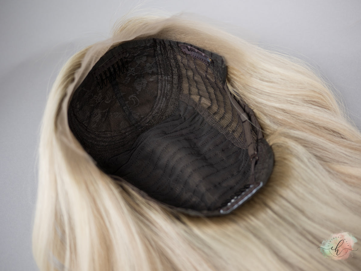 “BIANCA" Premium Wig: Silk Top Lace Front, Sz. L, 23"
