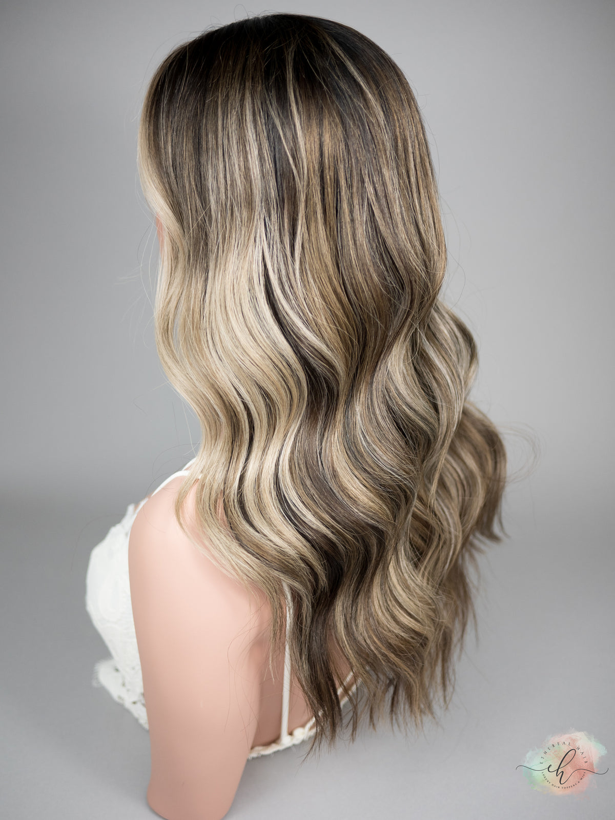 “CREME DE CACAO" Exquisite Wig: Lace Top, Sz. M, 22"