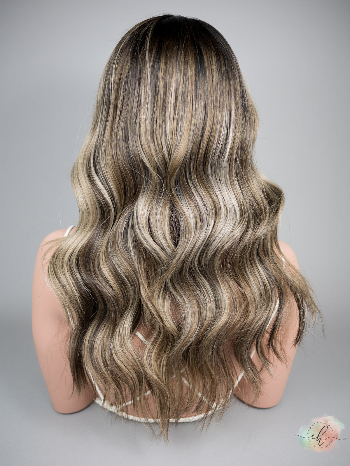 “CREME DE CACAO" Exquisite Wig: Lace Top, Sz. M, 22"
