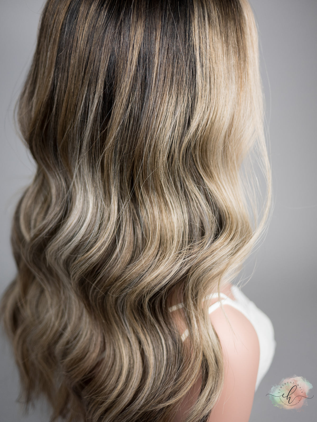 “CREME DE CACAO" Exquisite Wig: Lace Top, Sz. M, 22"